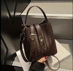 Sassy Woven Lock Bucket Bag