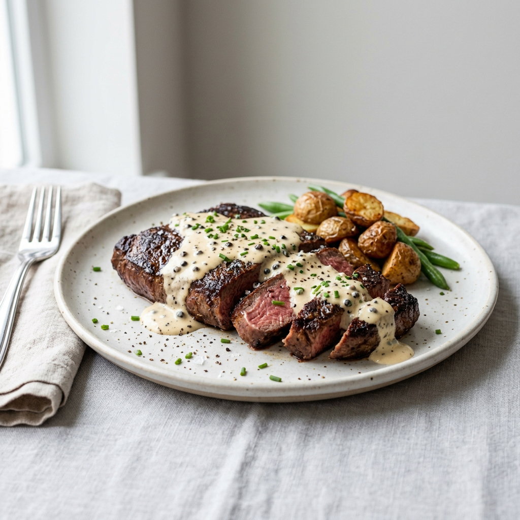 Steak crème fraîche 
