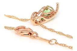 Cadena De Oro Rosa De 10K Con Colgante de Tsavorita de 0,41 ctw y Diamantes Blancos de 0,05 ctw
