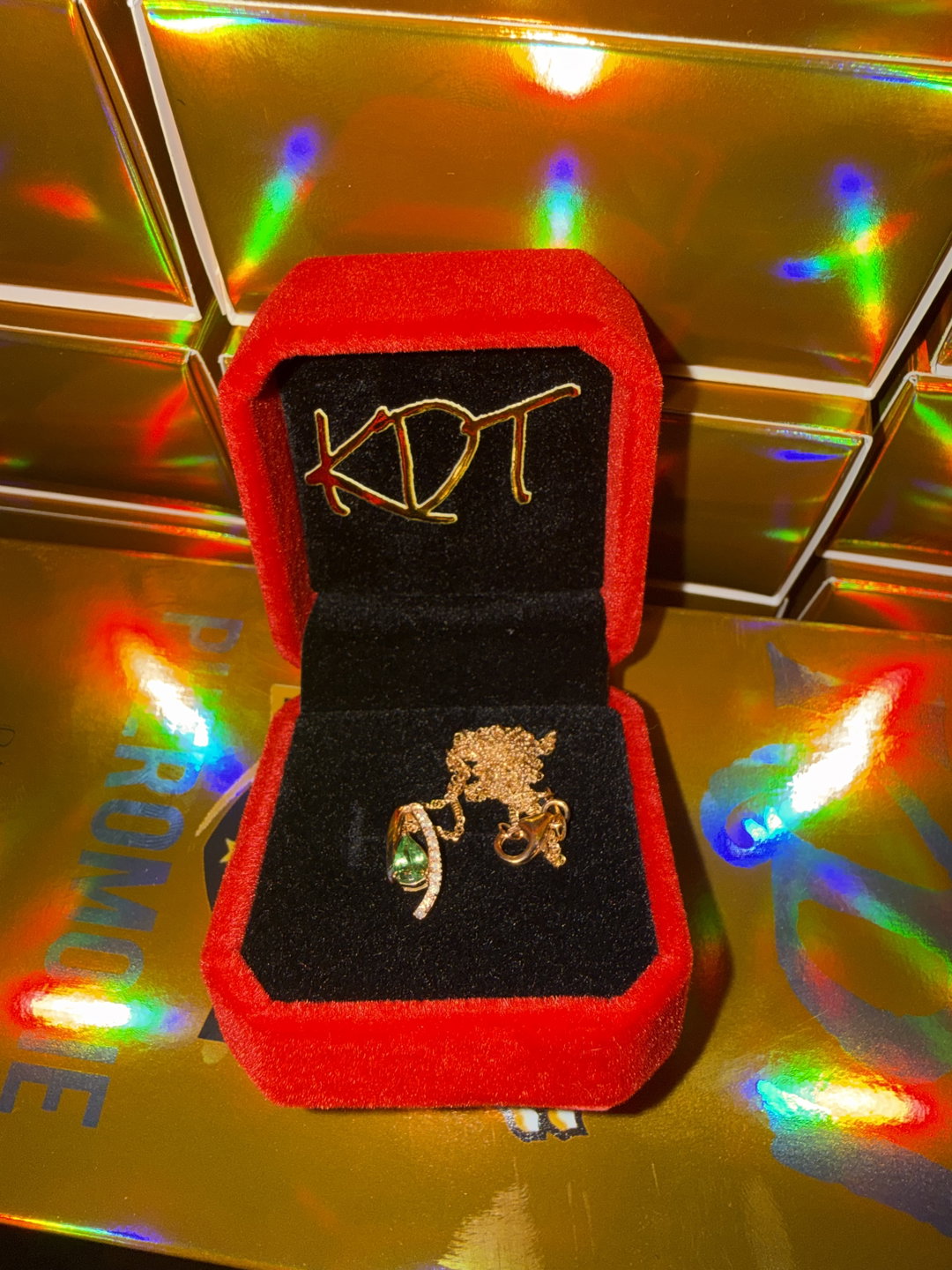 Cadena De Oro Rosa De 10K Con Colgante de Tsavorita de 0,41 ctw y Diamantes Blancos de 0,05 ctw