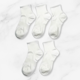 [10110] - 5 Pairs Men’s Cotton Blend Crew Socks – Breathable, Sweat-Absorbing & Minimal 
