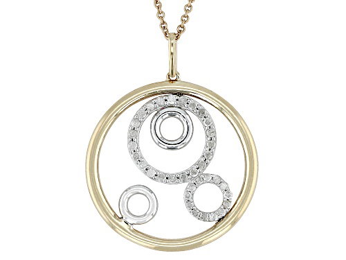 Cadena con Colgante Circular De Oro Bicolor de 10K con Diamantes Blancos Redondos de 0,25ctw_1