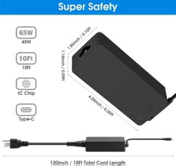 Laptop 65W 20V 3.25A USB C Laptop Charger
