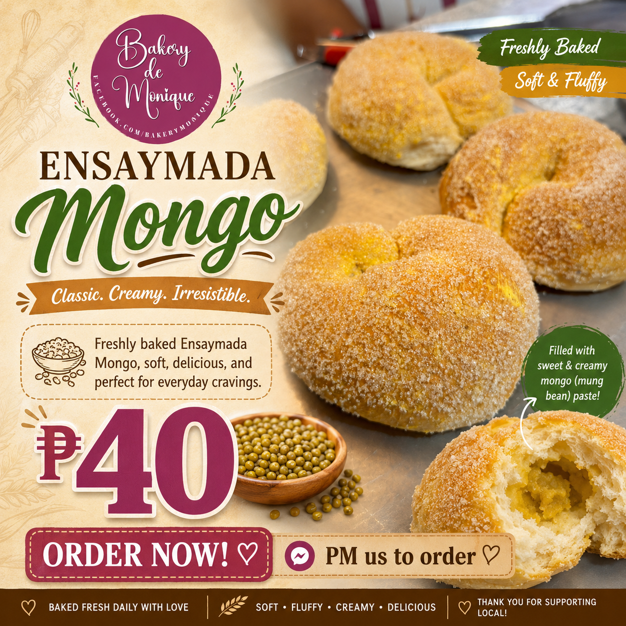 🫘 Ensaymada Mongo – ₱40_0