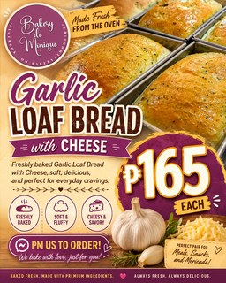 🧀 Garlic Loaf Bread with cheese – ₱165