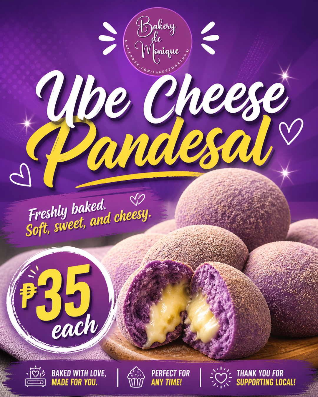 π Ube Cheese Pandesal β β±35