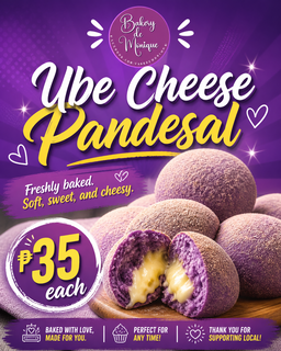 💜 Ube Cheese Pandesal  – ₱35