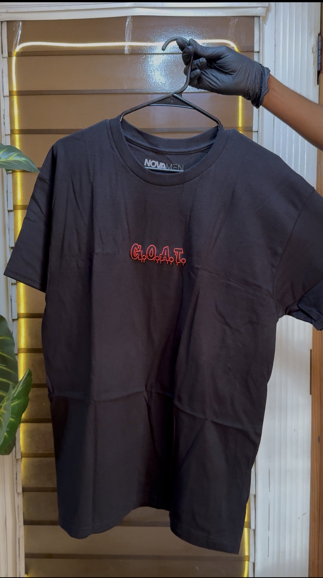 GOAT Embroidery Short Sleeve Tee - Black 1ZW902_1