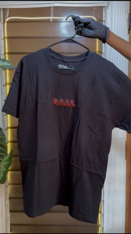 GOAT Embroidery Short Sleeve Tee - Black 1ZW902