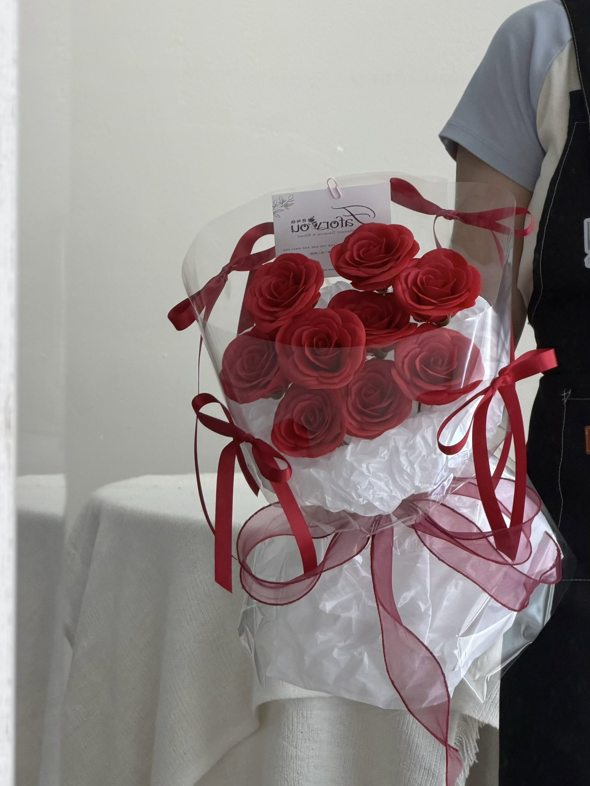 9 Stalk Soap Awakening Rose Pao Pao Bouquet _0