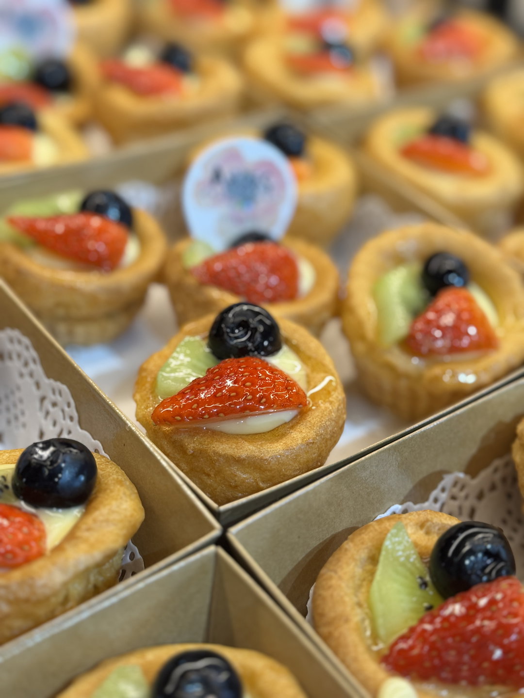 Mix Fruit Custard Puff Baskets
