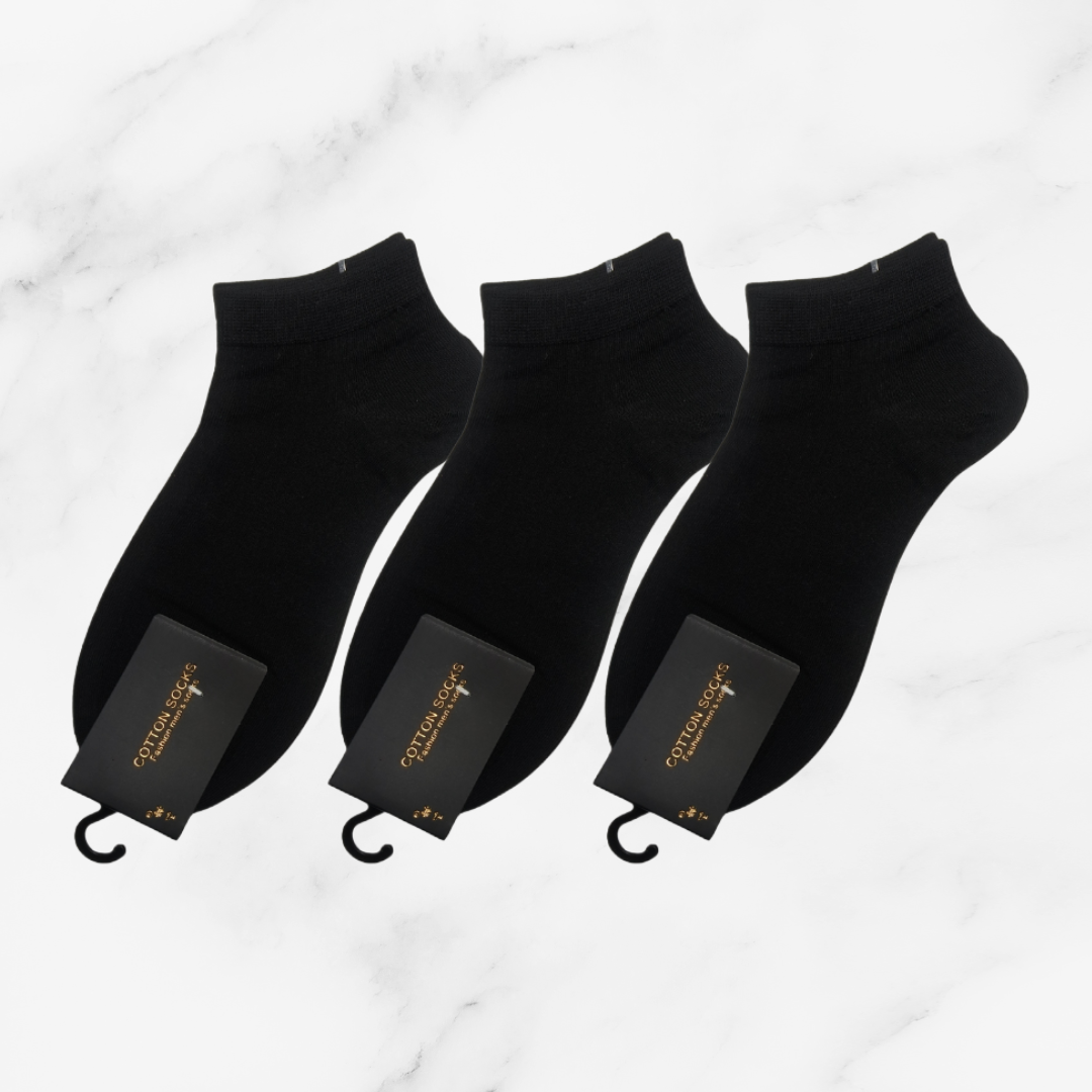 [10164] - 3 Pairs Men’s Cotton Blend Low-Cut Ankle Socks – Soft, Breathable & Minimal _6