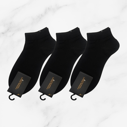 [10164] - 3 Pairs Men’s Cotton Blend Low-Cut Ankle Socks – Soft, Breathable & Minimal 
