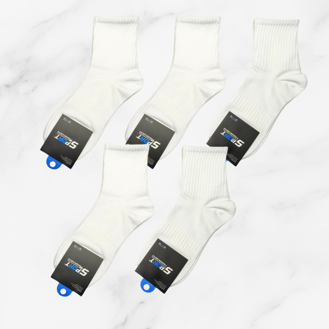 [10178] - 3 Pairs Men’s High-Cotton Crew Socks – Cushioned, Breathable & Sweat-Absorbing _1