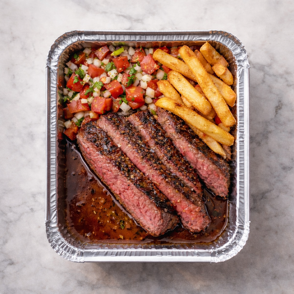 Picanha c/ Vinagrete, Batata e Feijão Preto_0