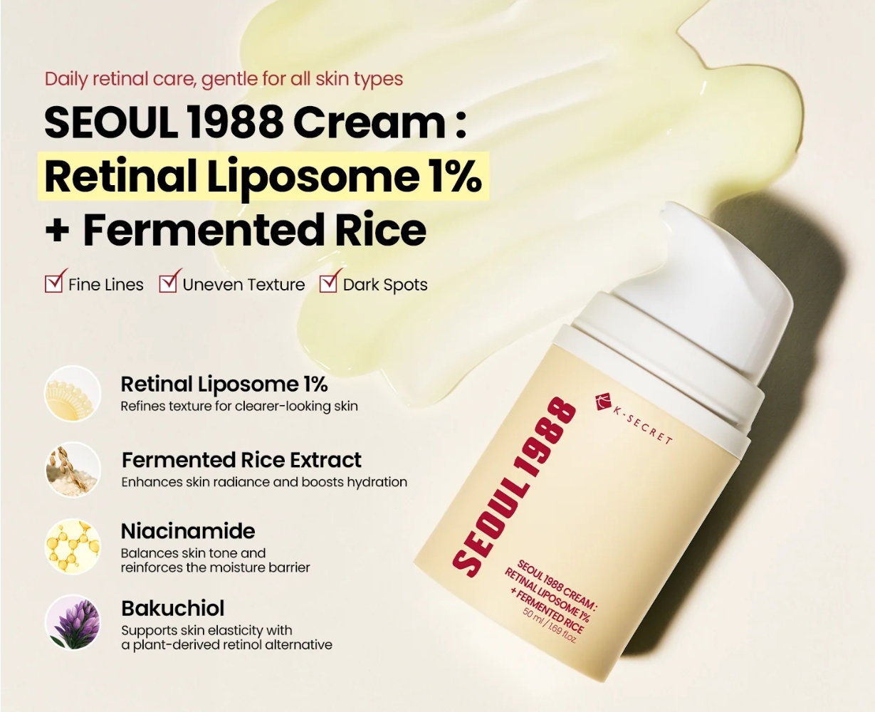 K-Secret Seoul 1988 Cream Retinal Liposome 1% + Fermented Rice _2