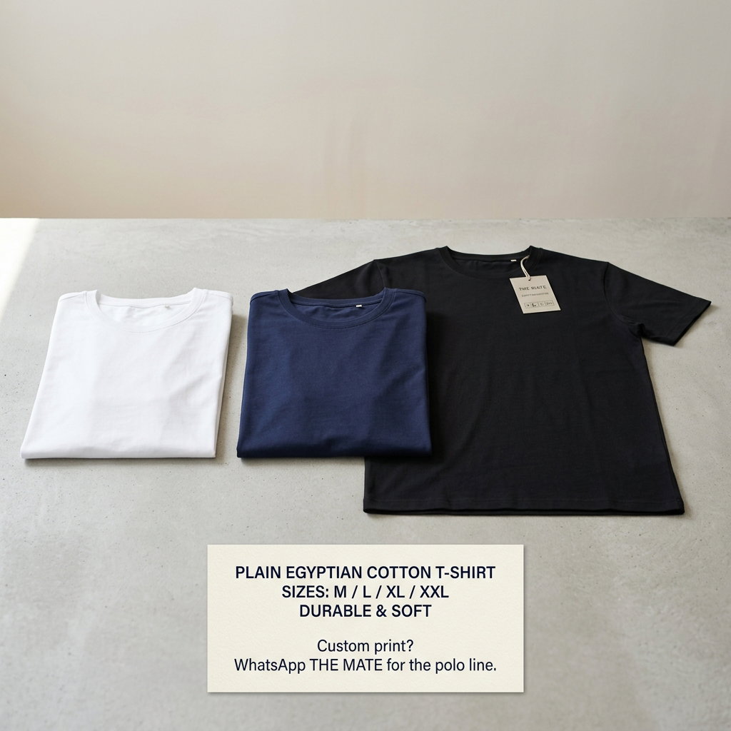 Plain Cotton T-Shirt (any size)