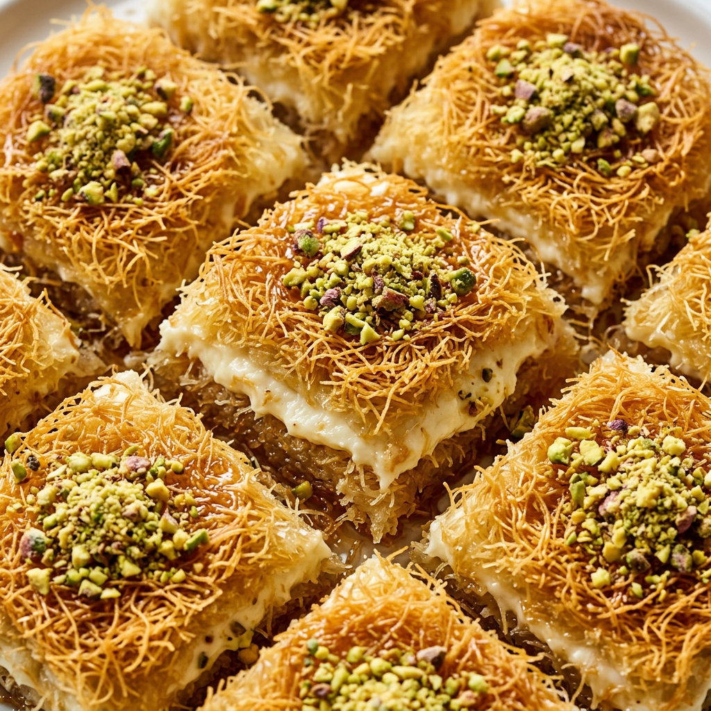 Kunafa with dairy cream
