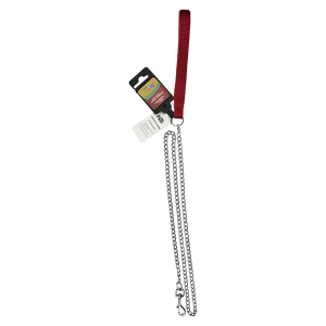 CORREA ROJA C/CADENA METALICA (2.0 MM) 120 CM