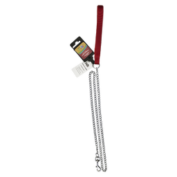 CORREA ROJA C/CADENA METALICA (2.0 MM) 120 CM