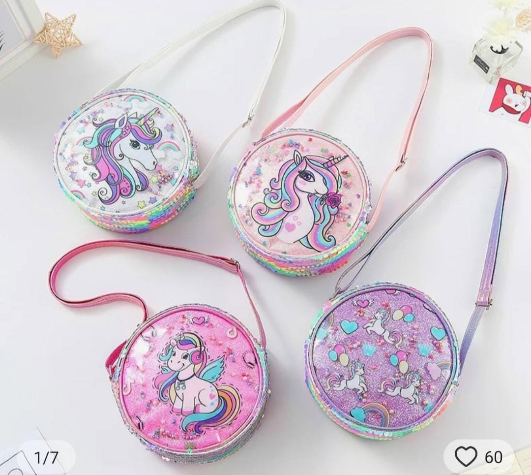Unicorn Themed Round Crossbody Bags