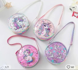 Unicorn Themed Round Crossbody Bags
