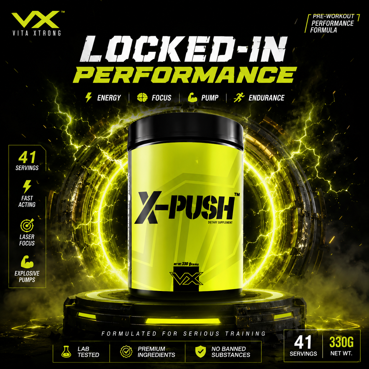 VITAXTRONG™ X-PUSH Pre-Workout Pro (41 Servings) | Energy • Focus • Endurance • Strength & Pump Performance Formula [VX]_8