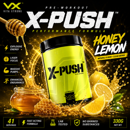 VITAXTRONG™ X-PUSH Pre-Workout Pro (41 Servings) | Energy • Focus • Endurance • Strength & Pump Performance Formula [VX]