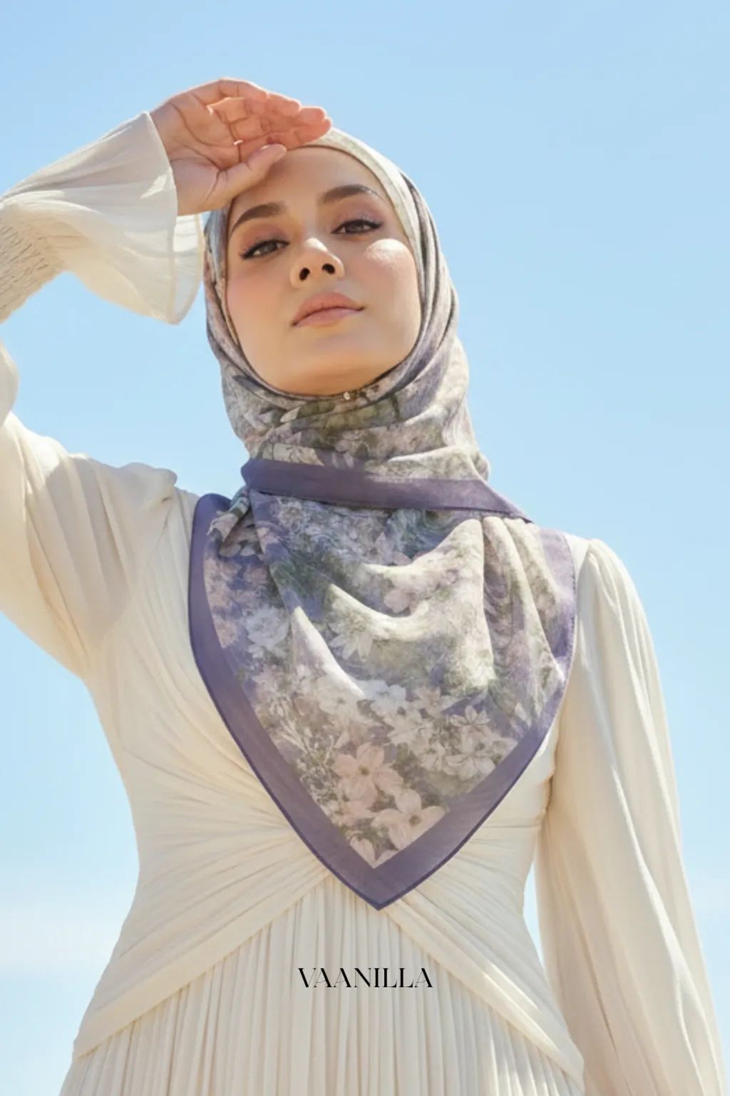Floria Scented Japan Voile Square Scarf in Meadow Mist_1