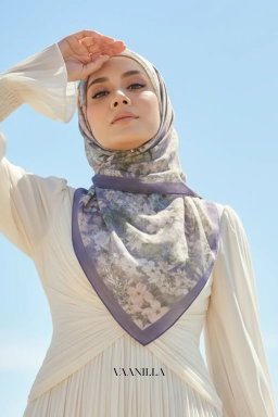 Floria Scented Japan Voile Square Scarf in Meadow Mist