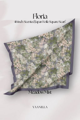 Floria Scented Japan Voile Square Scarf in Meadow Mist