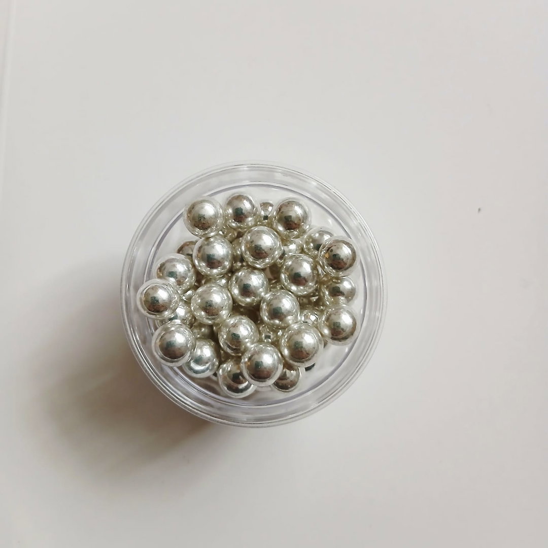 7mm Silver Sugar Pearls
