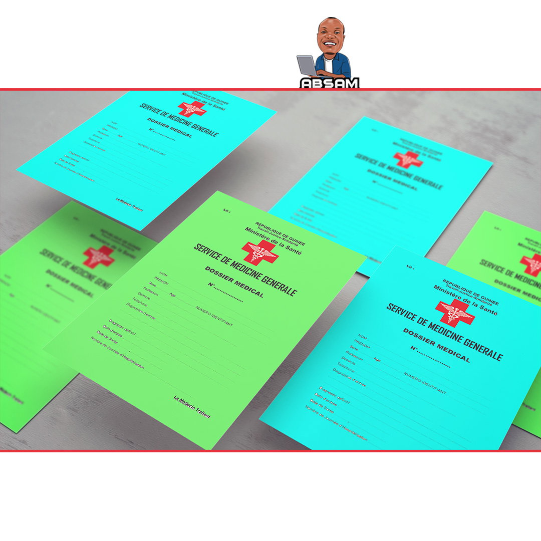 Dossier d'hospitalisation Paquet de 100