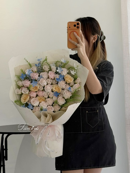 Milk Tea Garden Soap Flower Bouquet 