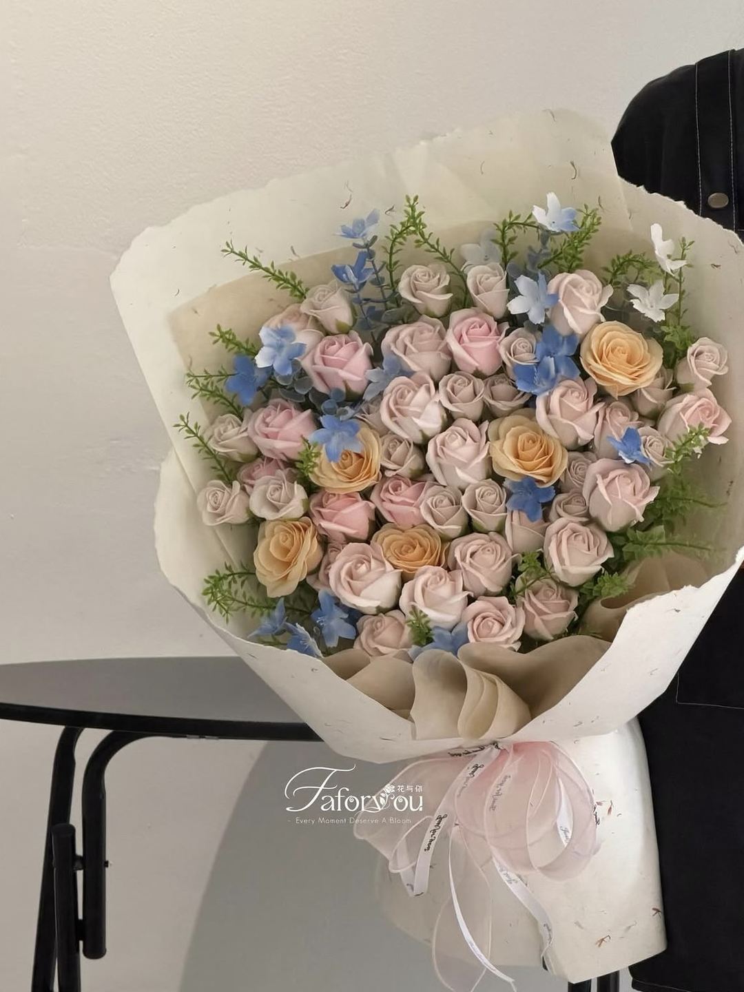 Milk Tea Garden Soap Flower Bouquet 