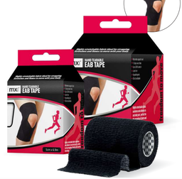  MX Elastic Adhesive Tape  BLACK EAB 75mm x 6.9m Black Hand Tearable)