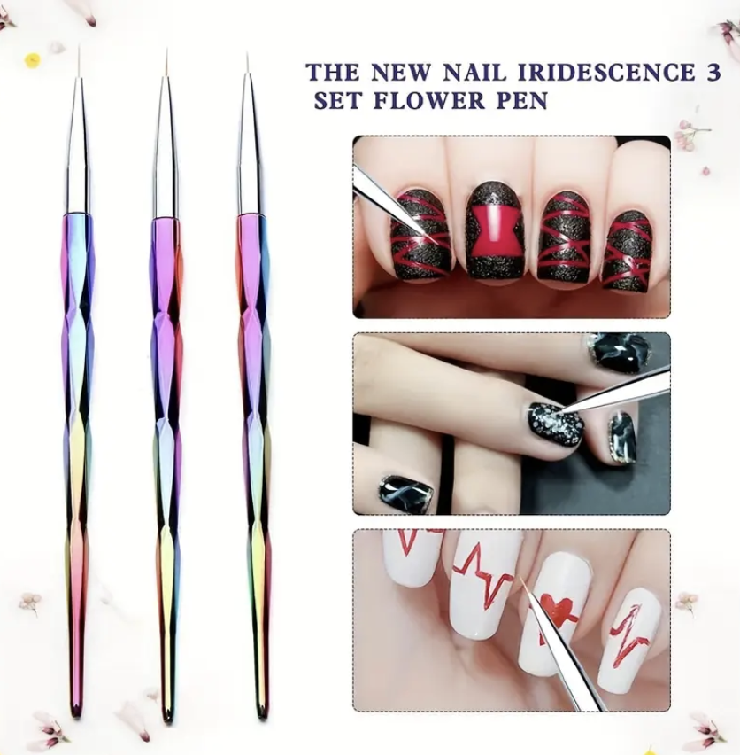 3 Pcs Nail Liner Brush