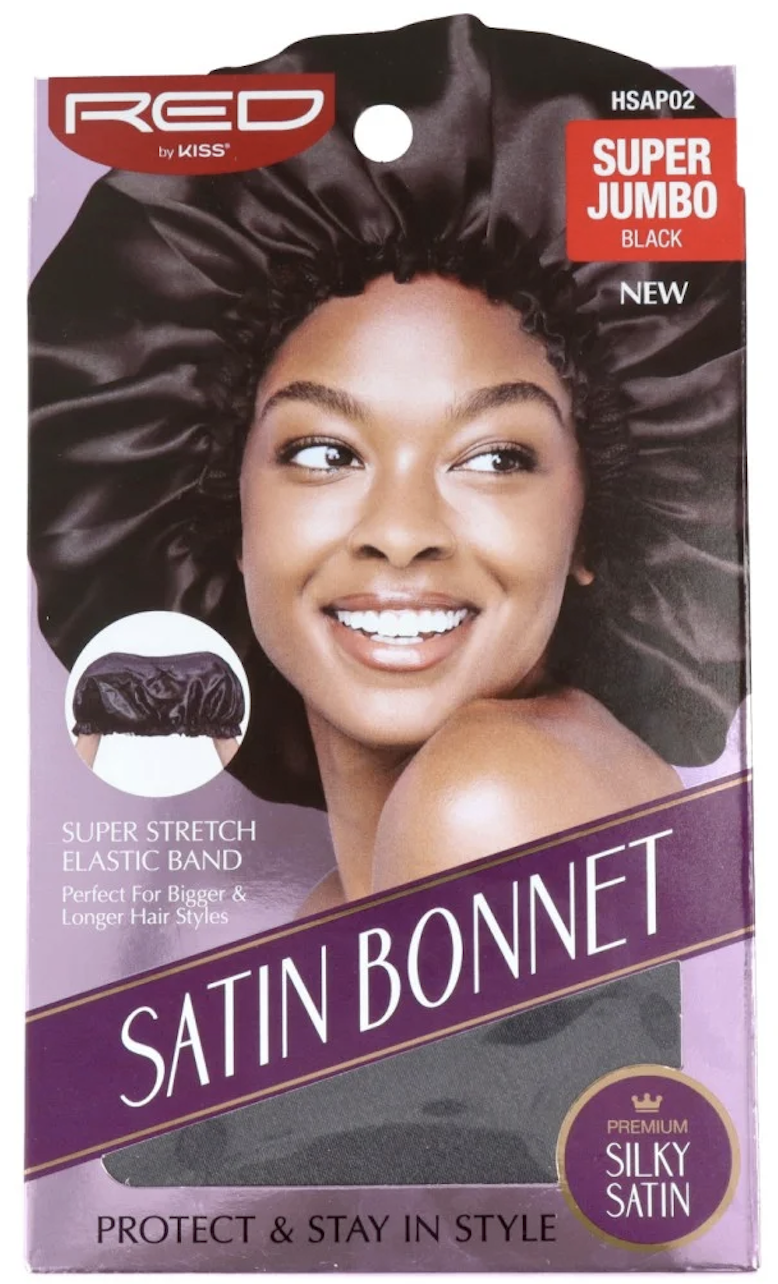 BONNET DE NUIT / RED satin HQ super jumbo black  