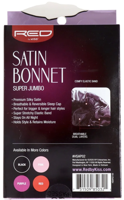 BONNET DE NUIT / RED satin HQ super jumbo black  