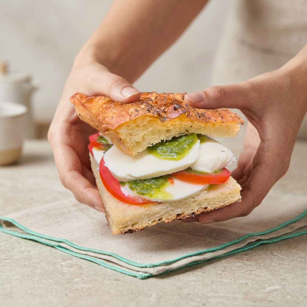 Focaccia Mozzarela Capresse