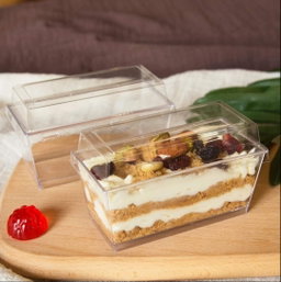 150ml Rectangle Dessert Cup with Lid (pack of 10)