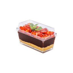 150ml Rectangle Dessert Cup with Lid (pack of 10)