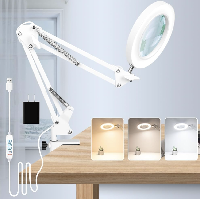 Table Mounted Led Magnifier Loupe _0