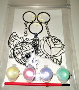 Kids DIY Suncatcher Keychain Painting Kit – Non‑Glitter, Age 3+, Perfect for Goodie Bags