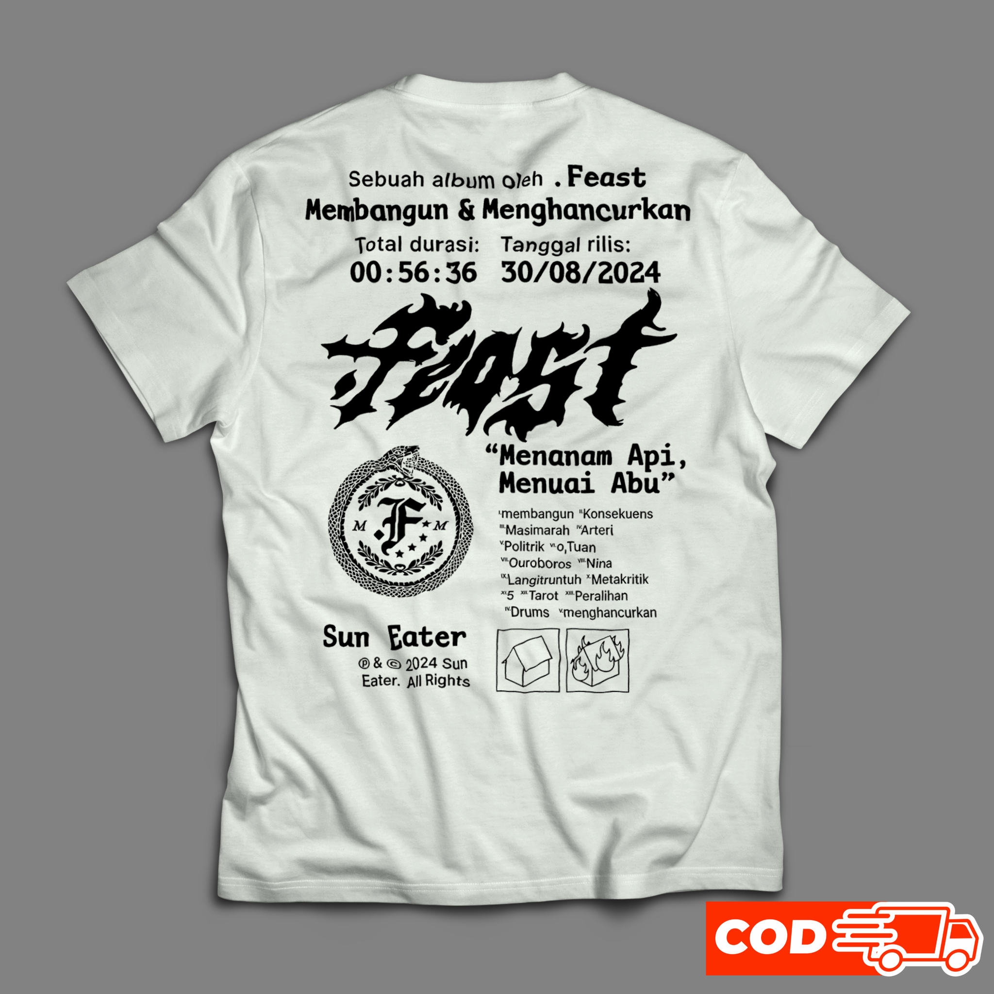 Kaos Feast Band Cotton Combed 24s Premium Pria Wanita Kaos Sablon Streetwear_2
