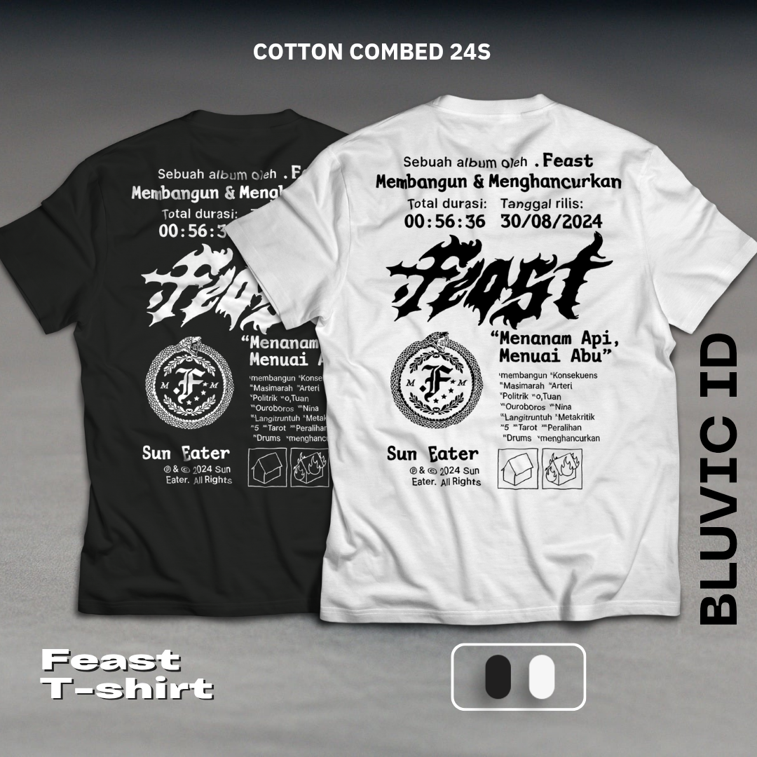 Kaos Feast Band Cotton Combed 24s Premium Pria Wanita Kaos Sablon Streetwear