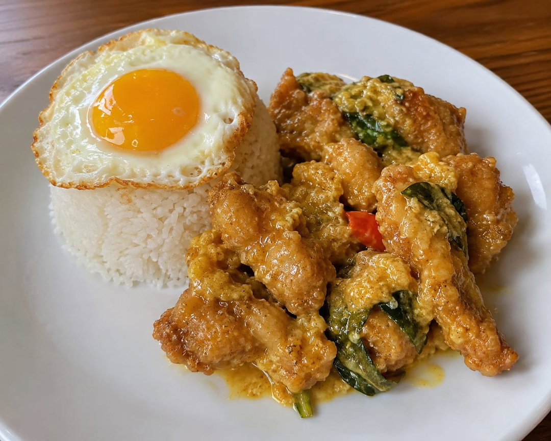 Salted Egg Chicken with Rice