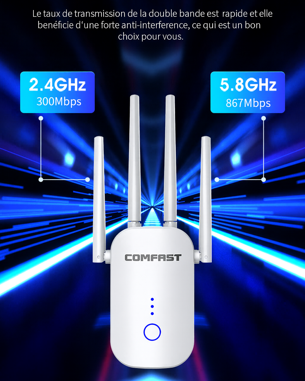 Comfast Repeteur Wifi AC1200 Blanc_1