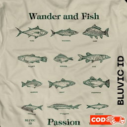 Kaos Wander And Fish Cotton Combed 24s Premium | Kaos Fishing Vintage Streetwear