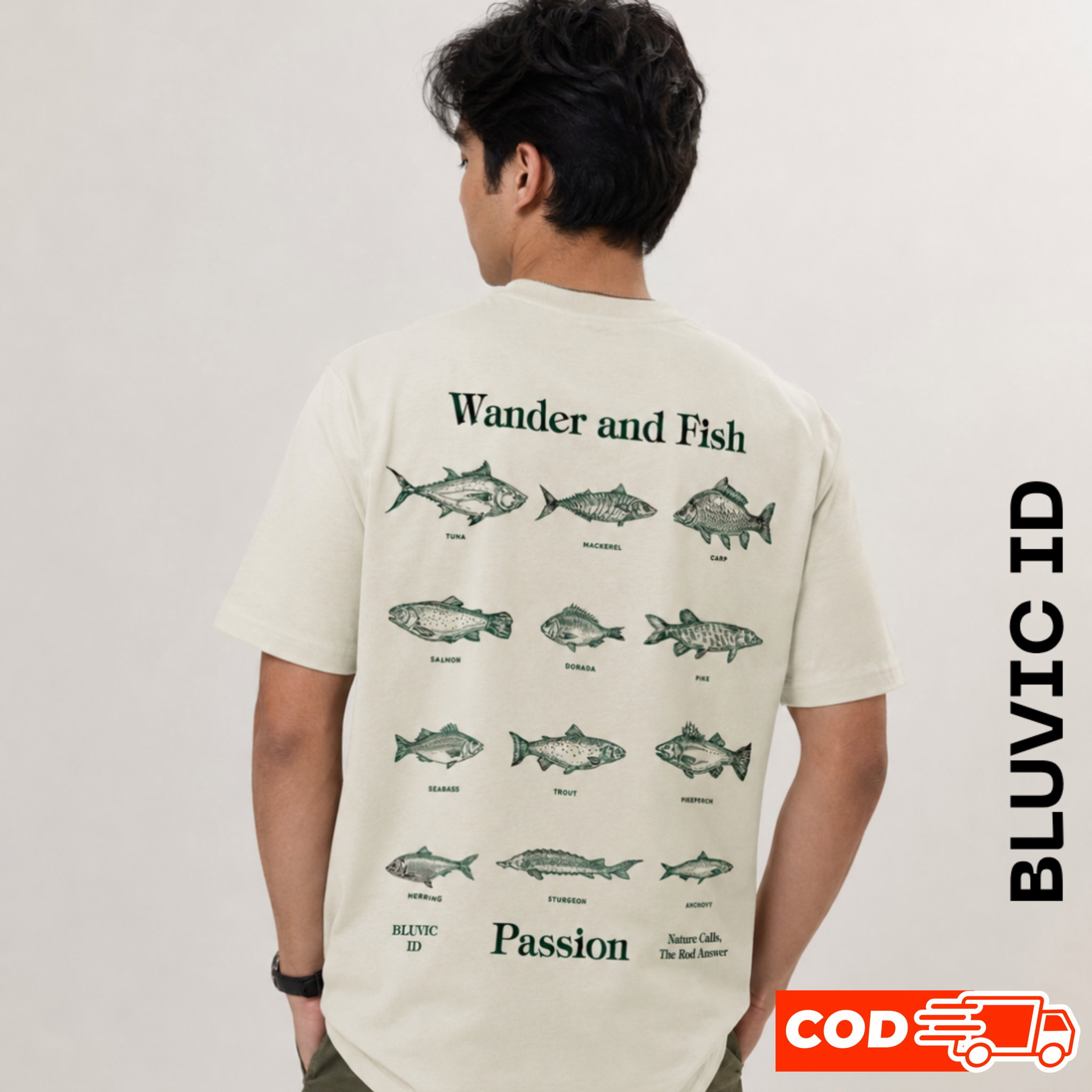 Kaos Wander And Fish Cotton Combed 24s Premium | Kaos Fishing Vintage Streetwear_2